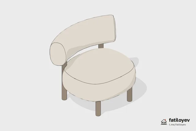 Bouclé armchair