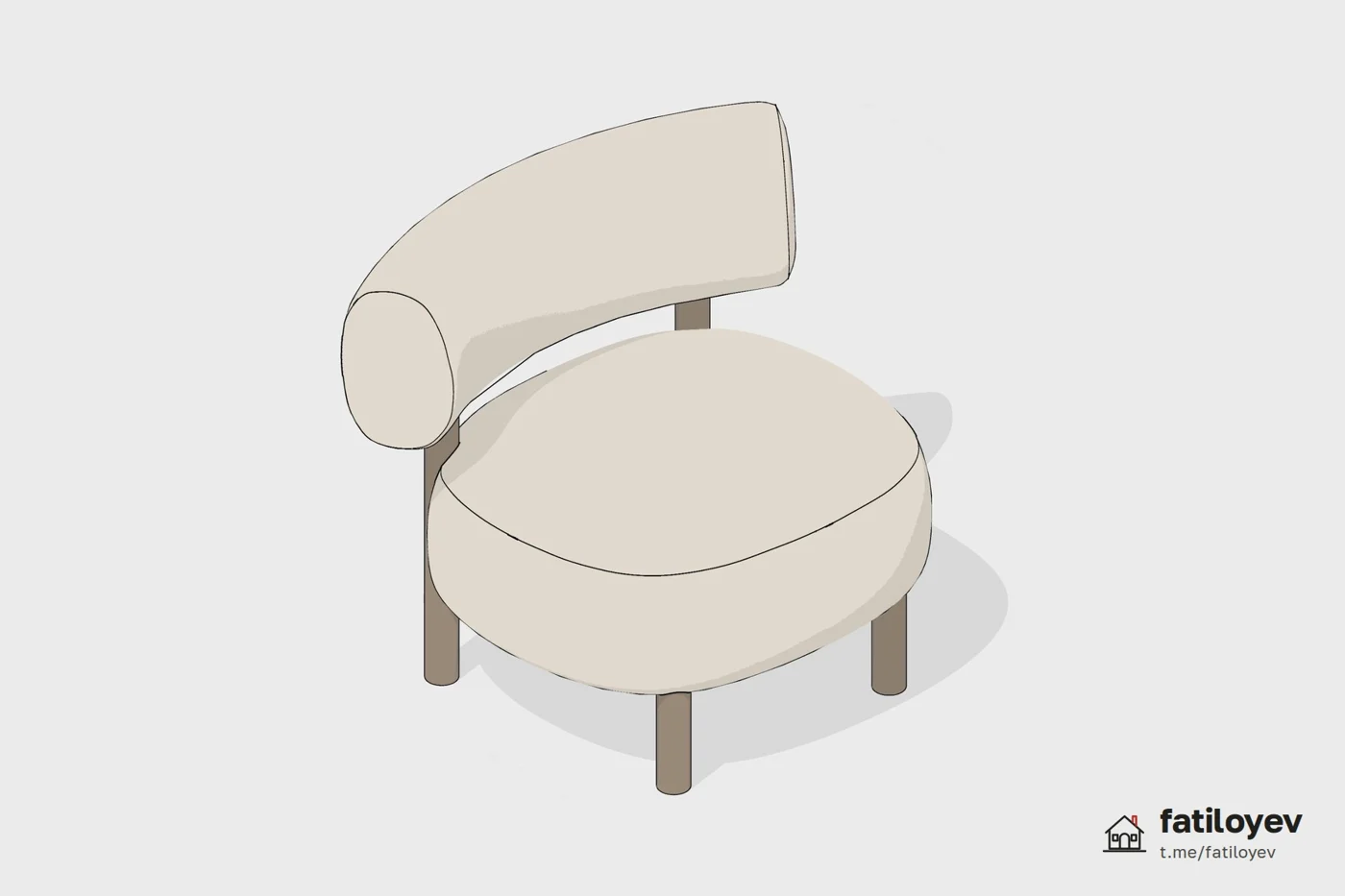 Bouclé armchair